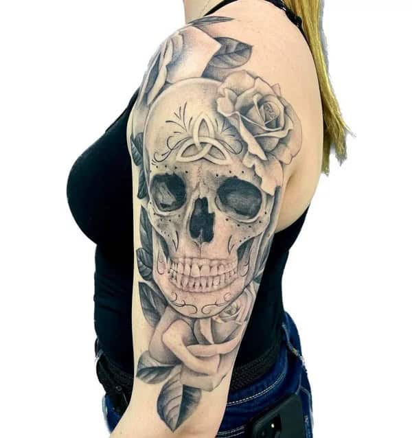 Female Sugar Skull Tattoo