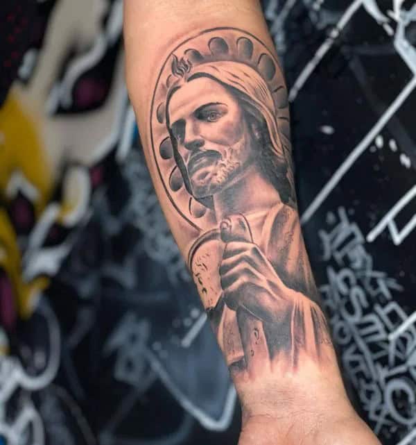 San Judas Flag Tattoo