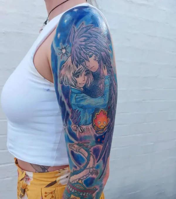 Sleeve Howl’s Moving Castle Tattoo