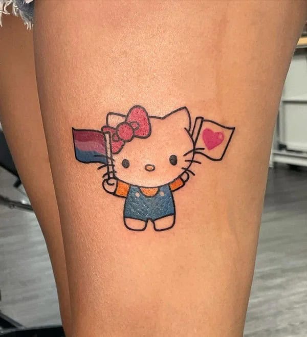 Ankle Hello Kitty Tattoo