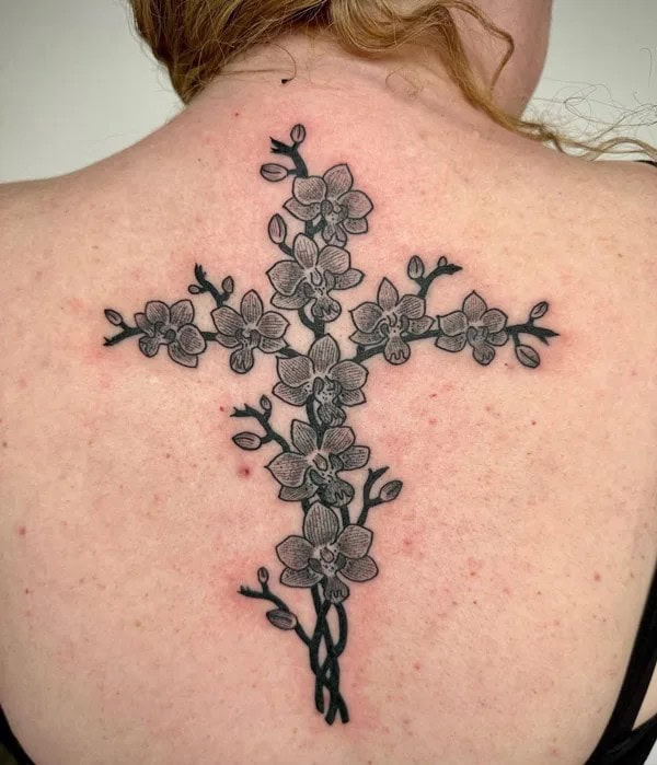 Orchid Back Tattoo