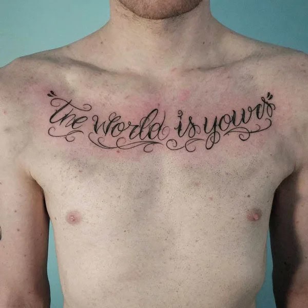 “The World Is Yours” Finger Tattoo