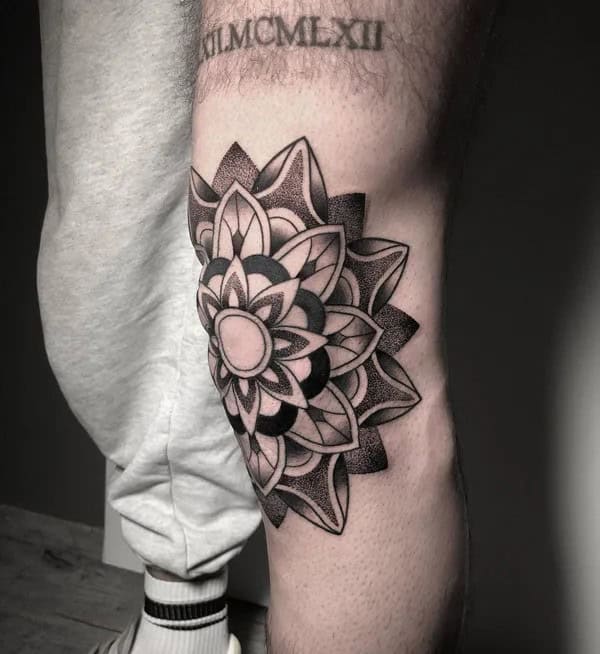 Mandala Knee Tattoo