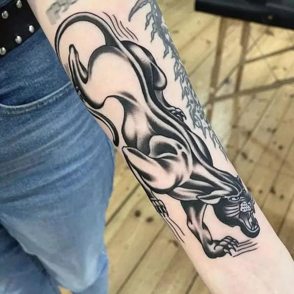 Black Panther Arm Tattoo