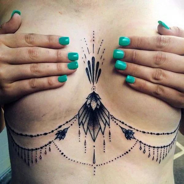 Lace Under Breast Tattoos