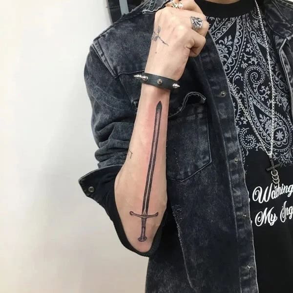 Sword Tattoo on Forearm