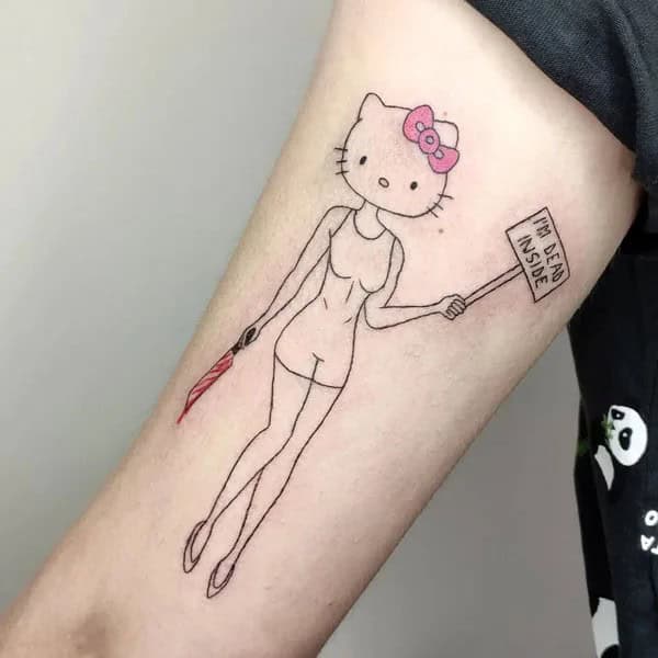 Ankle Hello Kitty Tattoo