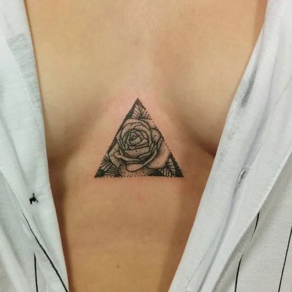 Geometric Tattoo Under Breast