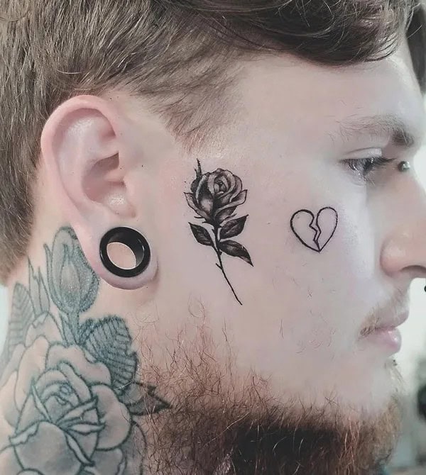 Broken Heart Face Tattoo