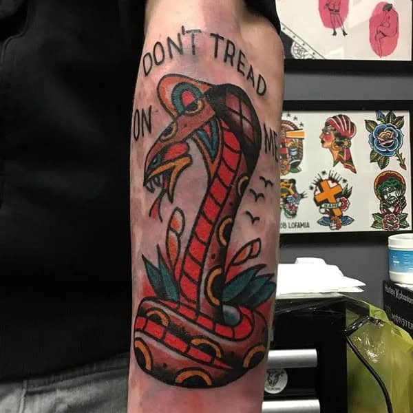 “Don’t Tread On Me” Back Tattoo