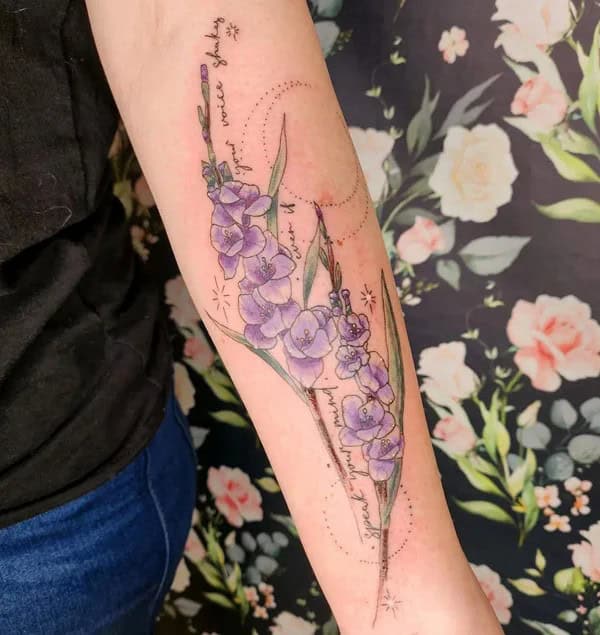 August Birth Flower Forearm Tattoo