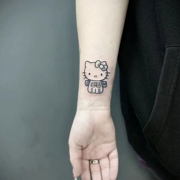 Ankle Hello Kitty Tattoo