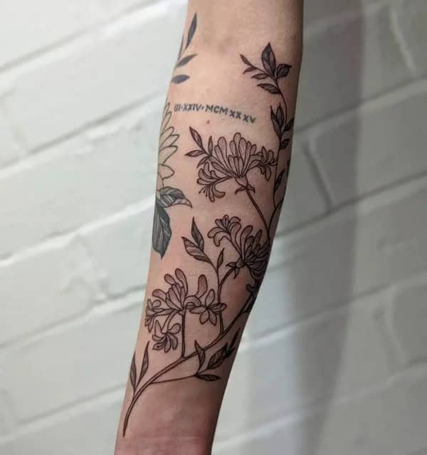 Honeysuckle Forearm Tattoo