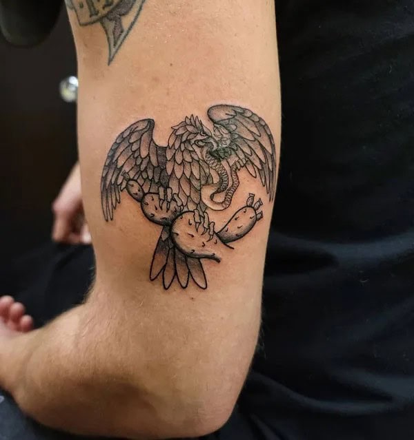 Mexican Eagle Chest Tattoo