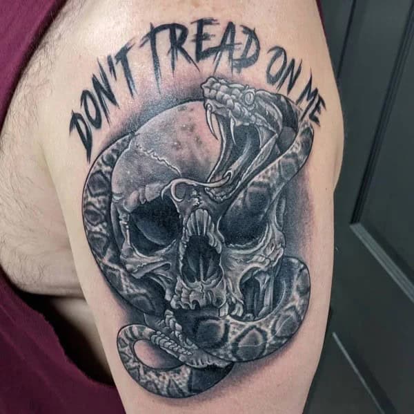 “Don’t Tread On Me” Back Tattoo