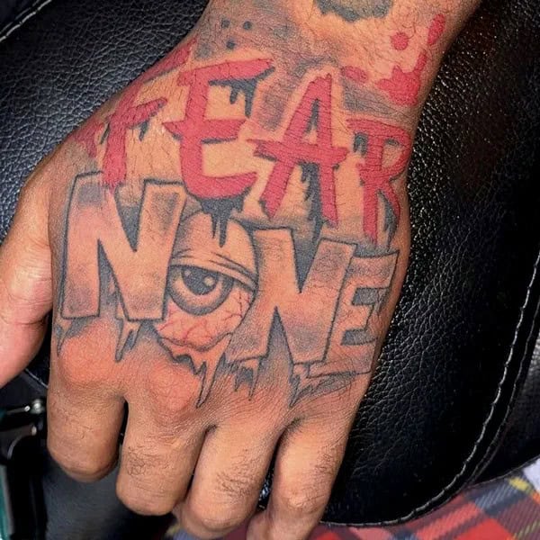 Fear None Skull Tattoo