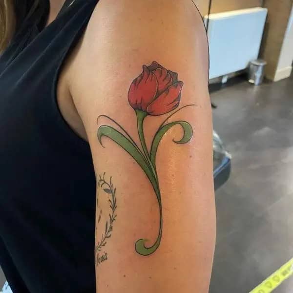 Tulip Tattoo on Arm