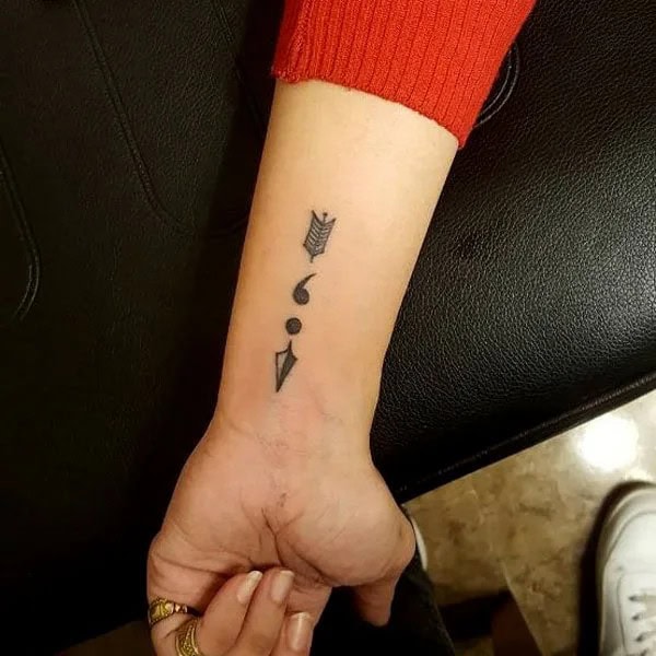 Arrow Semicolon Tattoo