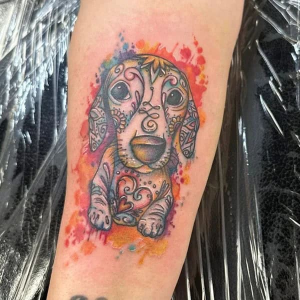 Sugar Skull Dog Tattoo