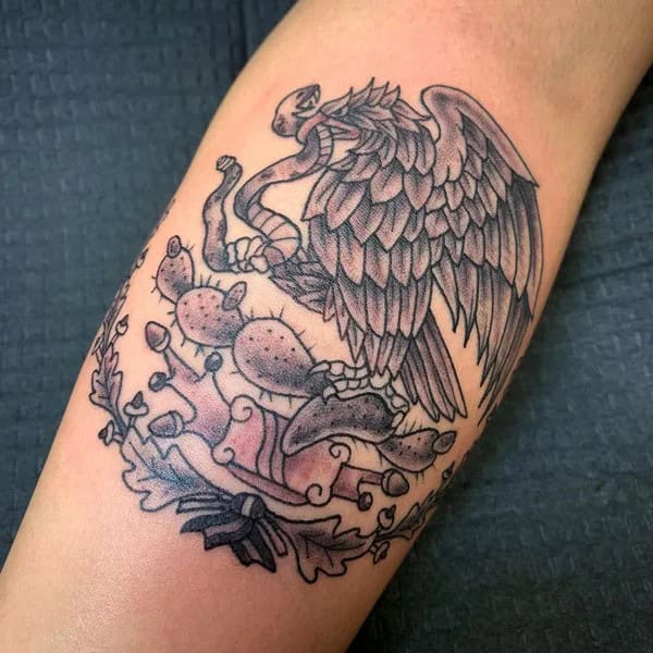 Mexican Eagle Chest Tattoo