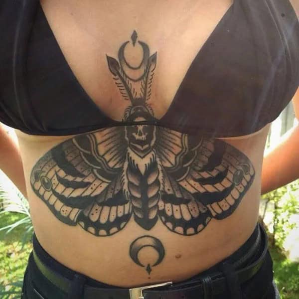 Butterfly Underboob Tattoo