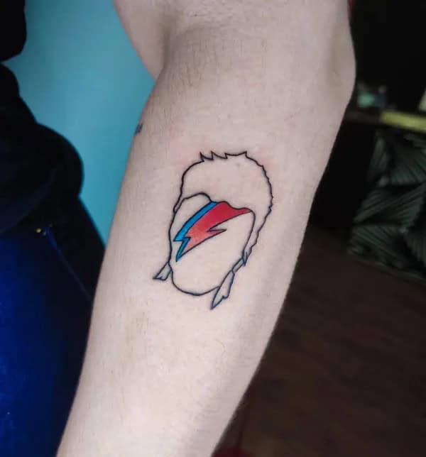 David Bowie Lightning Bolt Tattoo