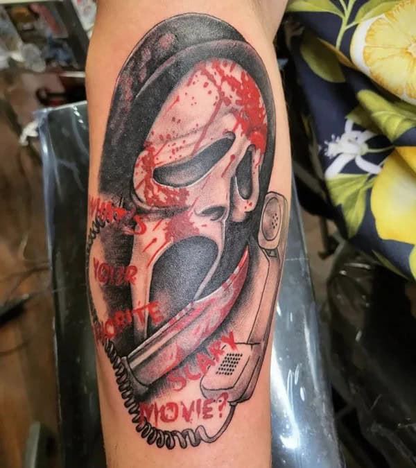 Ghostface Tattoo On Arm