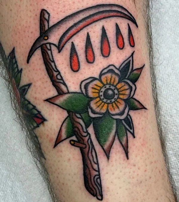 Grim Reaper Scythe Tattoo