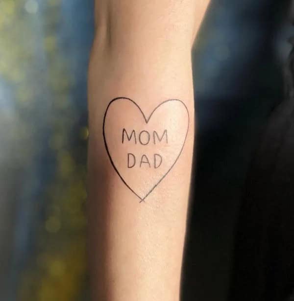 Mom and Dad Flower Tattoo