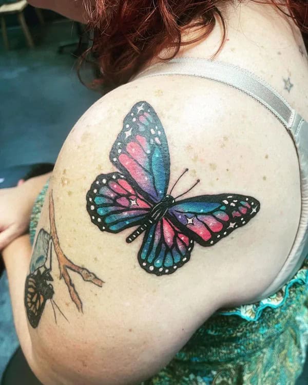 Galaxy Butterfly Tattoo