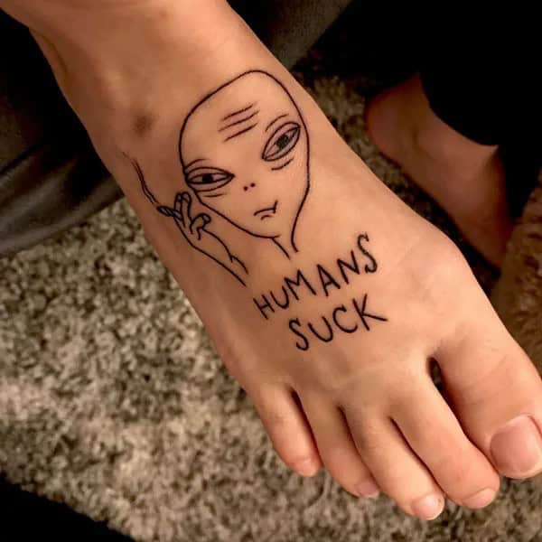 Alien Weed Tattoo