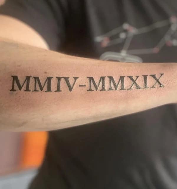 Roman Numeral Forearm Tattoo