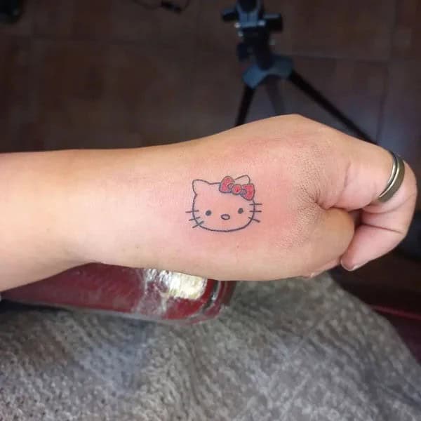 Ankle Hello Kitty Tattoo