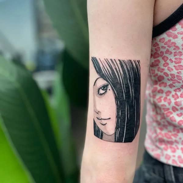 Geometric Junji Ito Tattoo