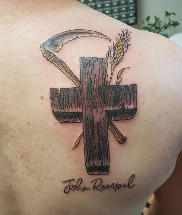 Name Cross Tattoo