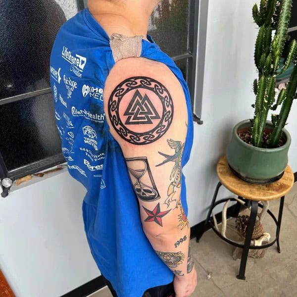 Valknut Shoulder Tattoo