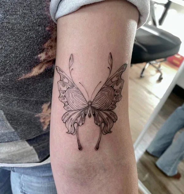 Fingerprint Butterfly Tattoo