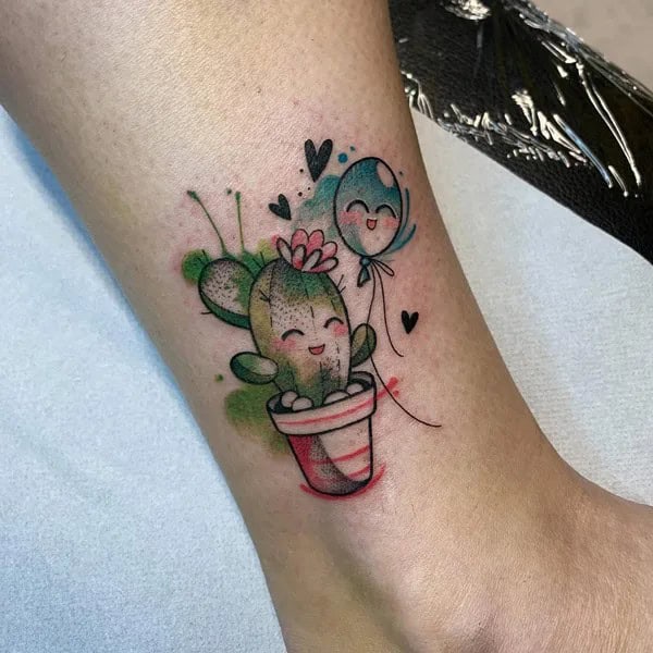 Happy Cactus Tattoo