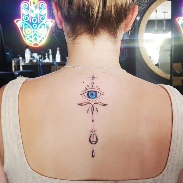 Evil Eye Back Tattoo