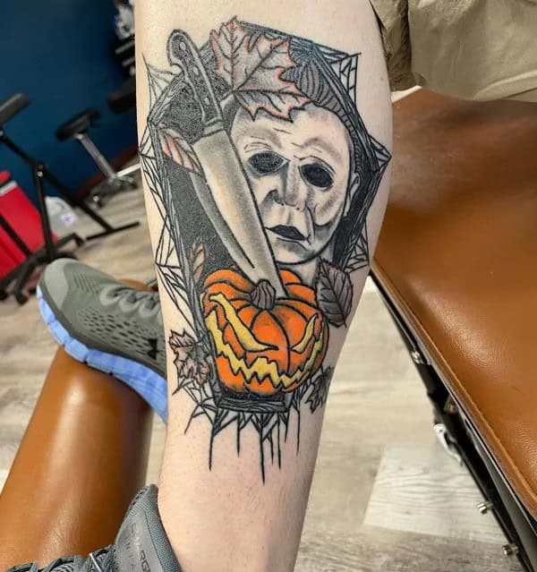 Michael Myers Leg Tattoo