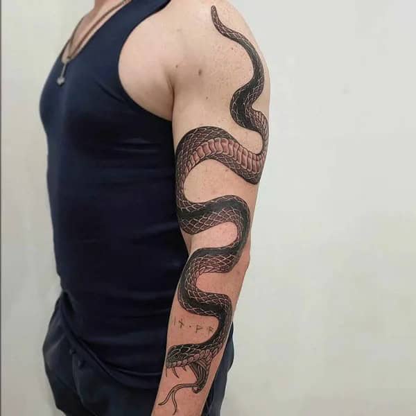 Japanese Snake Sleeve Tattoo