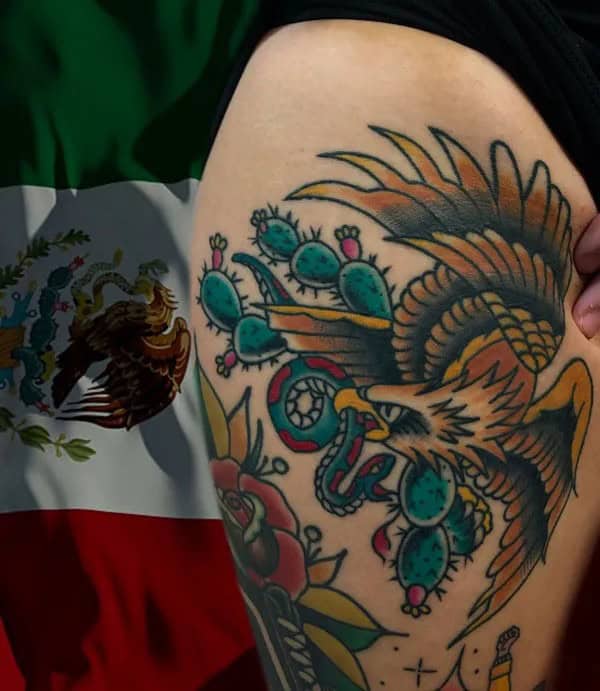 Mexican Eagle Chest Tattoo