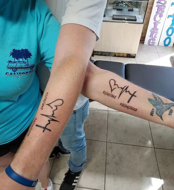 Mother Son Heartbeat Tattoo