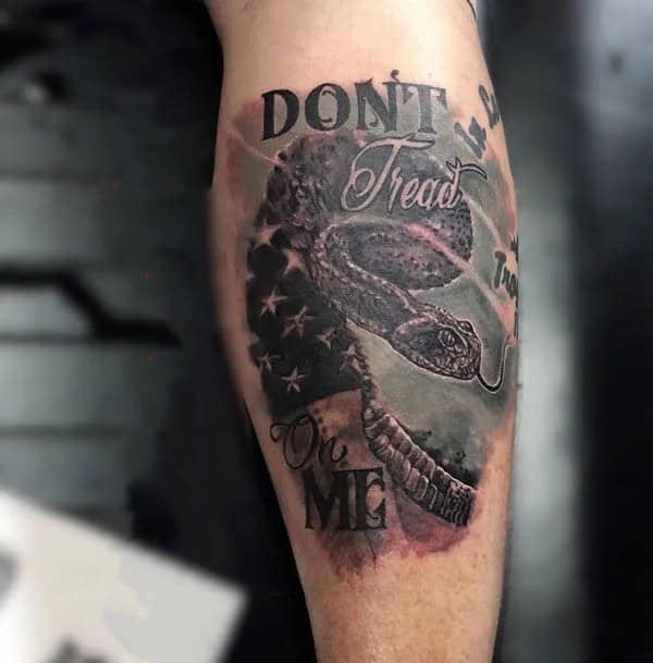 “Don’t Tread On Me” Back Tattoo