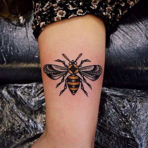 Old School Bee Tattoo