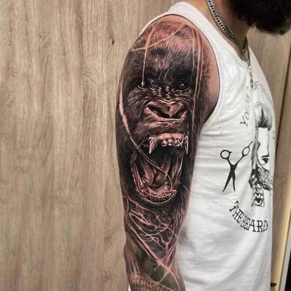 Angry Gorilla Tattoo