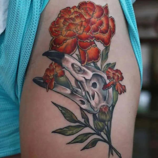 Red Marigold Tattoo