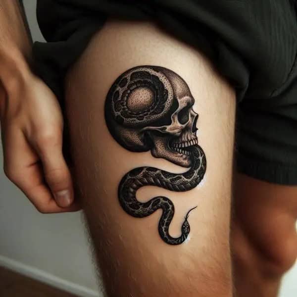 Skull And Snake Tattoo