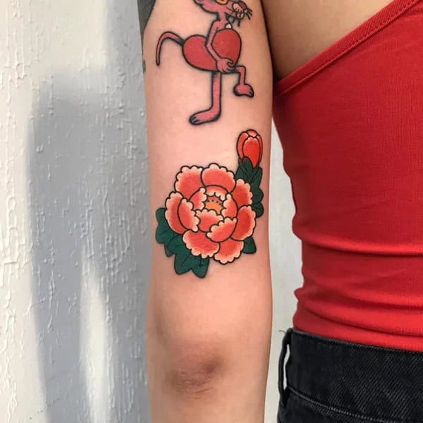 Small Peony Tattoo