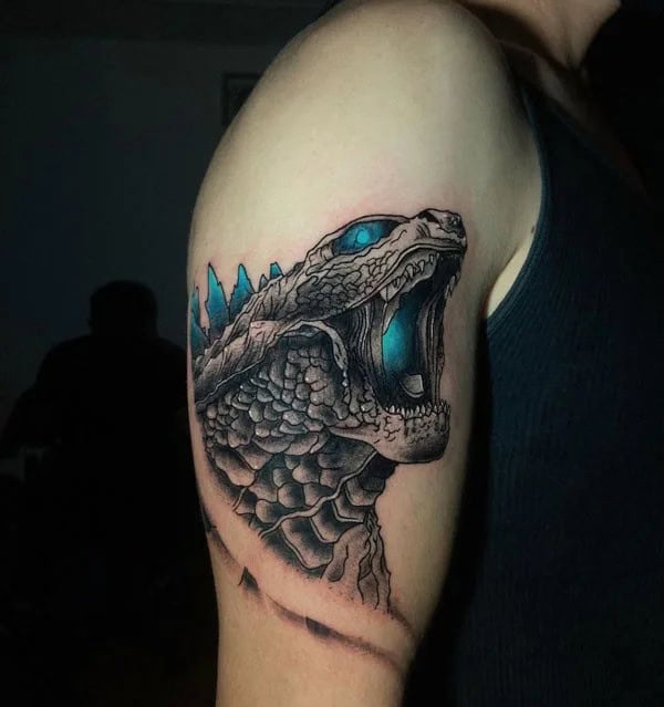 Godzilla vs Ghidorah tattoo